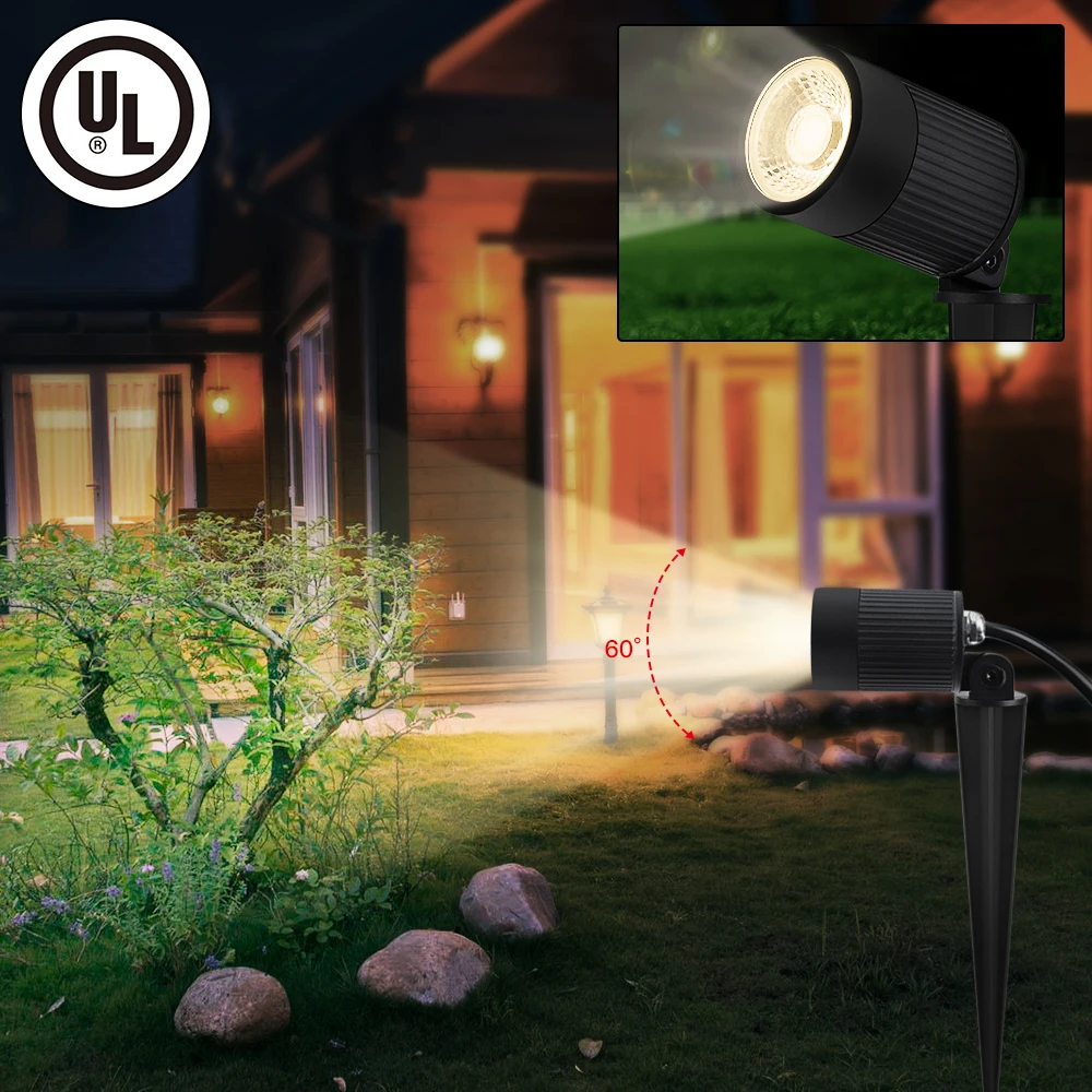 الكلاسيكية في الهواء الطلق LED المشهد بقعة الإضاءة ، 5 واط 7 واط IP67-Waterproof الألومنيوم COB عالية لوكس مصباح ، حديقة الديكور الباحة أضواء الحديقة