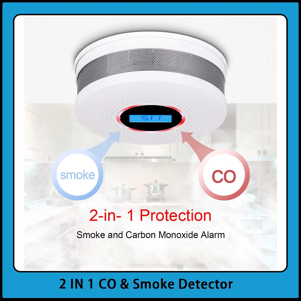 High Quality Independent Carbon monoxide Photoelectric Smoke detection Sensor Household CO Gas Leakage Alarm Detector Digital