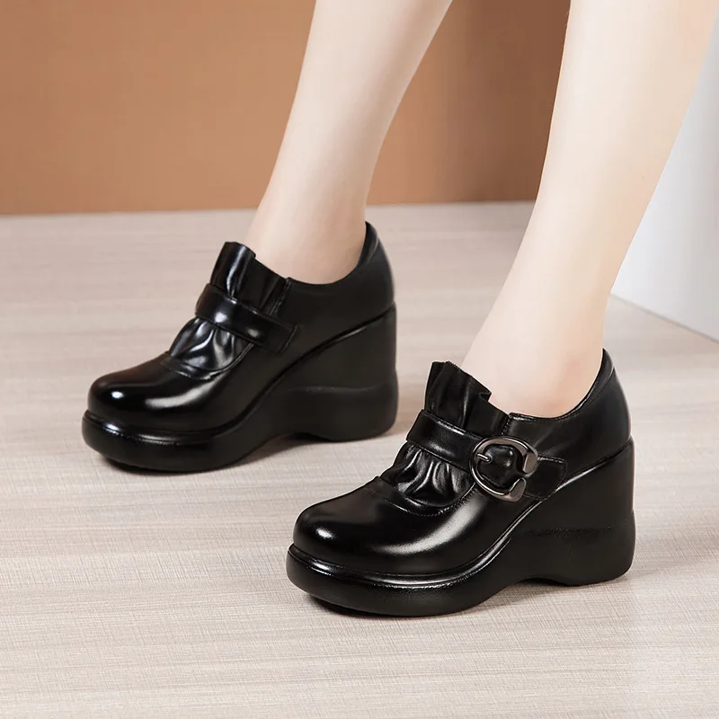 Plus Size 32-43 Deep Mouth Platform Shoes Women Pumps Dance Shoes 2024 Fall Winter High Heels Pumps with Plush Ladies Fur Shoes