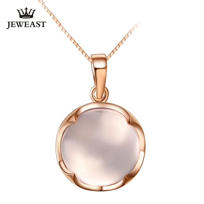 LSZB Natural hibiscus stone 18K Pure Gold Pendant Real AU 750 Solid Gold  Upscale Trendy Classic Fine Jewelry Hot Sell New 2023