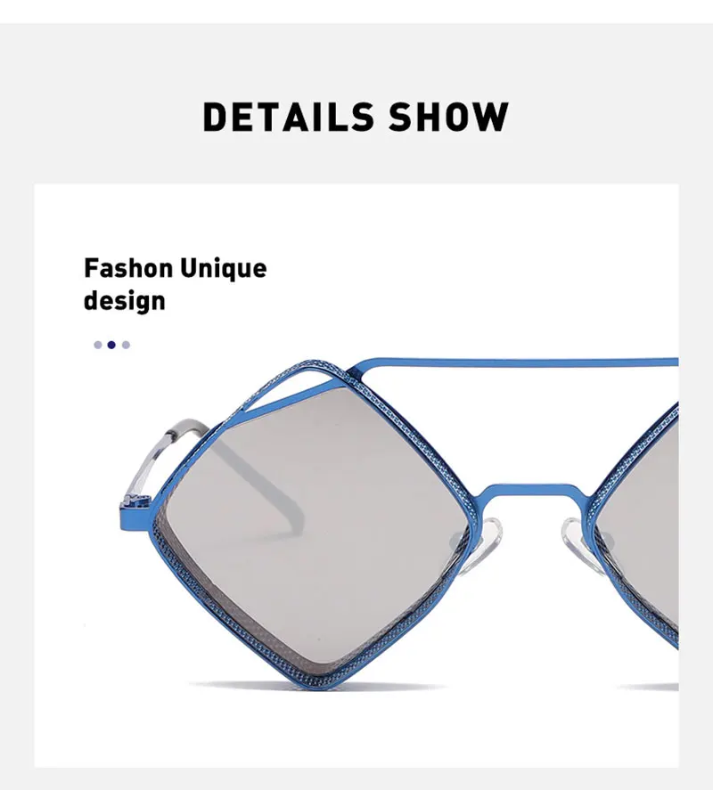 Mimiyou SteamPunk Hohle Rhombus-Sonnenbrille für Herren, Retro-Legierungs-Sonnenbrille für Damen, modische Brillen, Marke UV400, Brillen, Sonnenbrillen – Detail 12