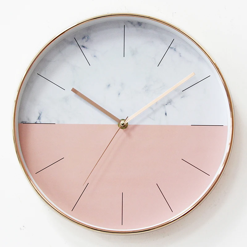 

Mute Wall Clock Home Needle Pink Creative Fashion Wall Clock Home Decoration Reloj Pared Modern Wall Decor 12inch