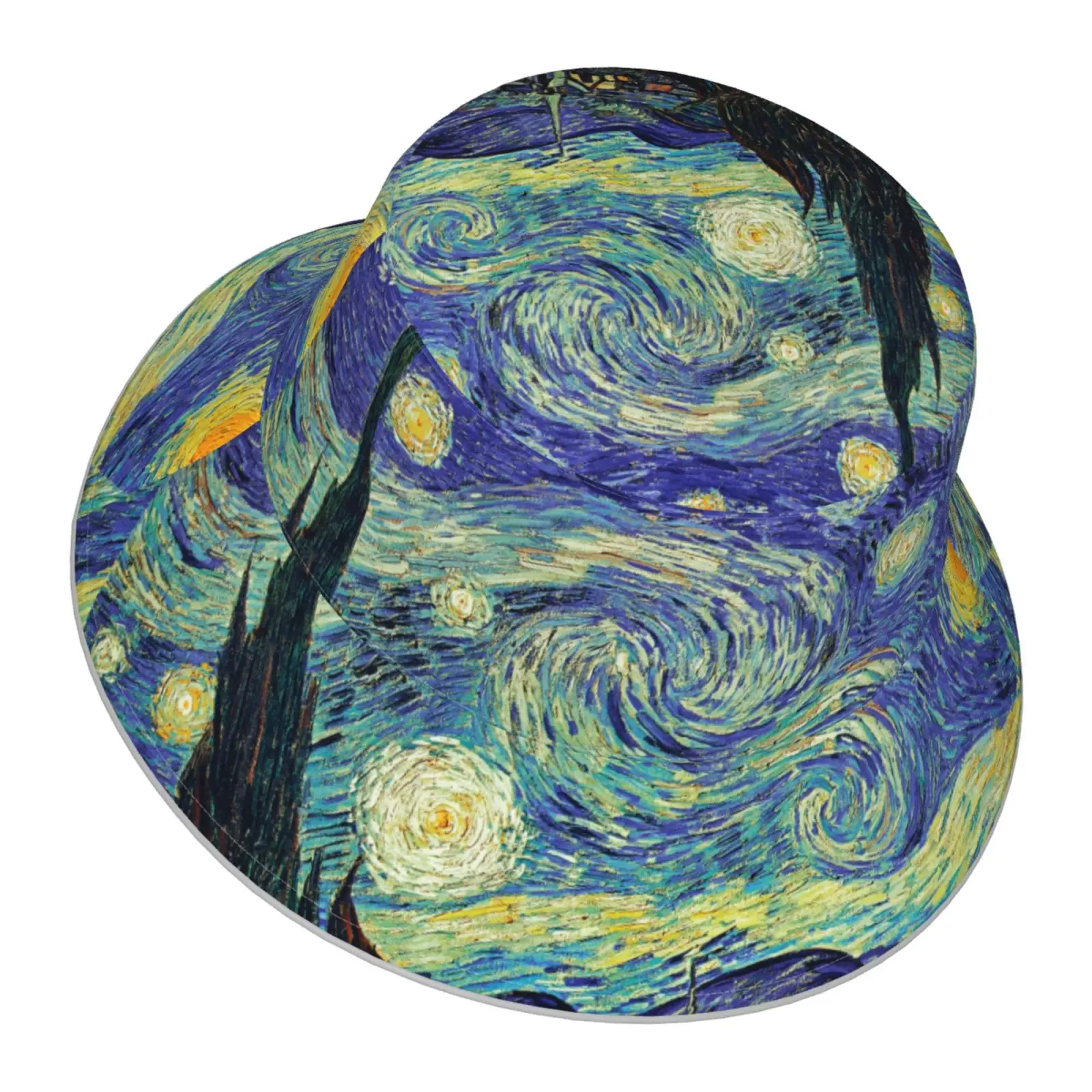 

NOISYDESIGNS Reversible Sun Hat Vincent van Gogh Starry Night Print Fisherman Hat Women Bucket Hats Night Reflect Light Cap