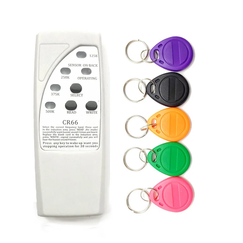 Handheld RFID Card Reader Writer 125KHz Copier Cloner Duplicator ID Tags   EM4305 T5577 RFID Tag Key Card Keyfob