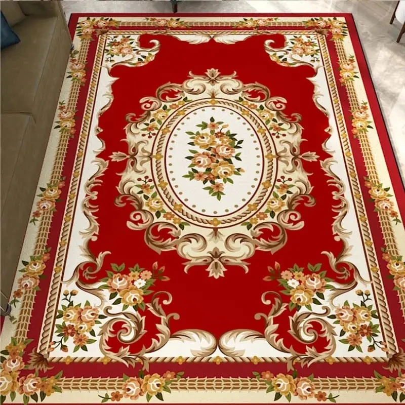 European Classical Printing Carpet Conference Room Thick Unfading Area Rugs Non-Slip Water-Absorbing Foot Pad Durable Floor Mat