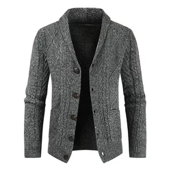 2025 New winter warm Men Brand Casual Slim Fit Male Sweaters Cardigan Horns Thick Sweater fashion button top coat dropshipping