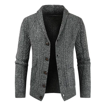 2023 Nieuwe Winter Warm Mannen Merk Casual Slim Fit Mannelijke Truien Vest Hoorns Dikke Trui Mode Knop Top Coat Dropshipping