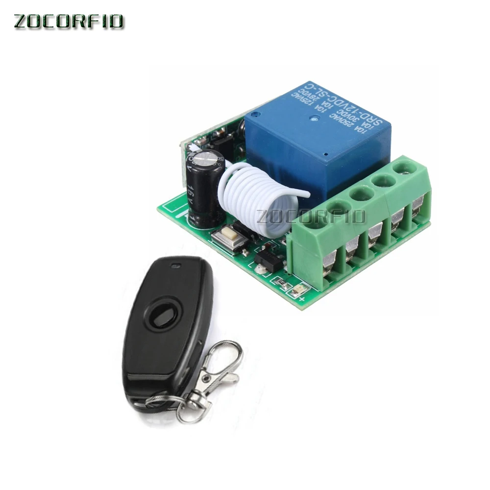 

433Mhz Universal Wireless Remote Control Switch DC 12V 1CH Relay Receiver Module and RF Electronic Lock/Light Control