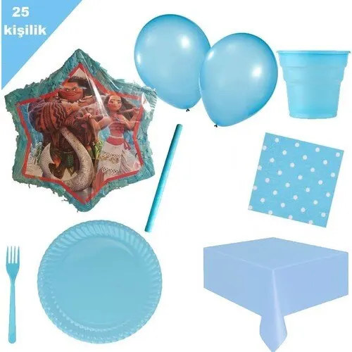 

PartiniSeç Moana Pinyata 25 Personality Party set Balloon Birthday