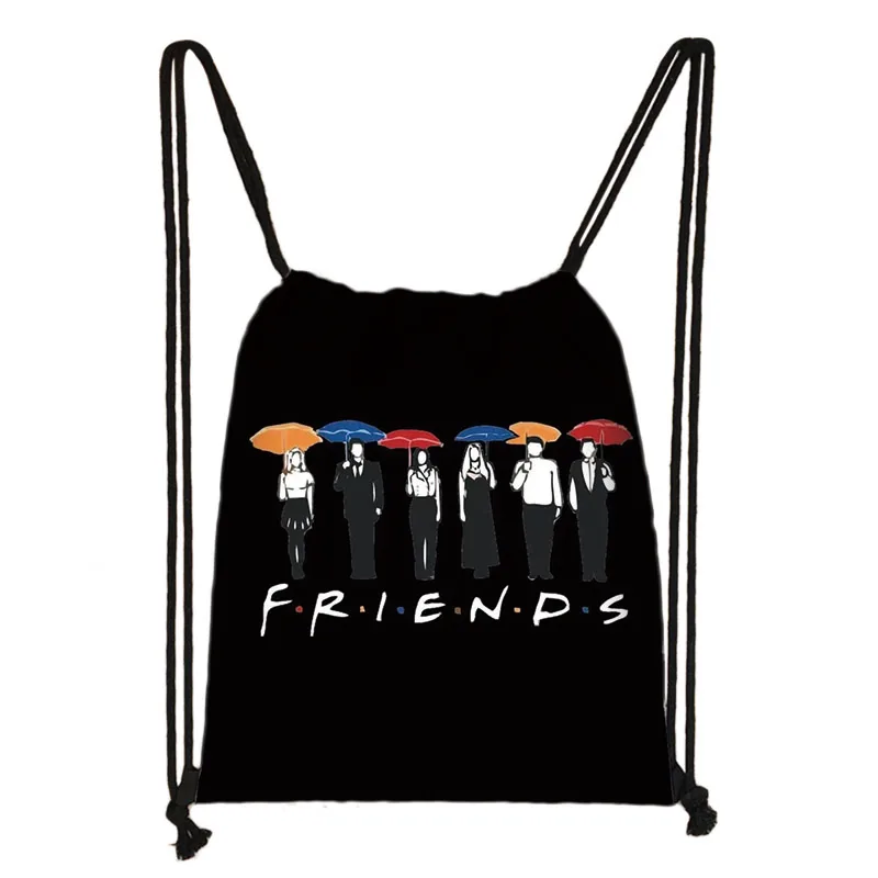 Central Perk Coffee Friends TV Show Drawstring Bag Printing Backpack Daily Casual Boys Girls knapsack Drawstring Bags