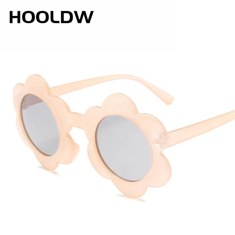 HOOLDW New Kids Sunglasses Cute Candy Color Sunflower Children Sun Glasses Boys Girls Baby Outdoors Travel UV400 Goggles Glasses