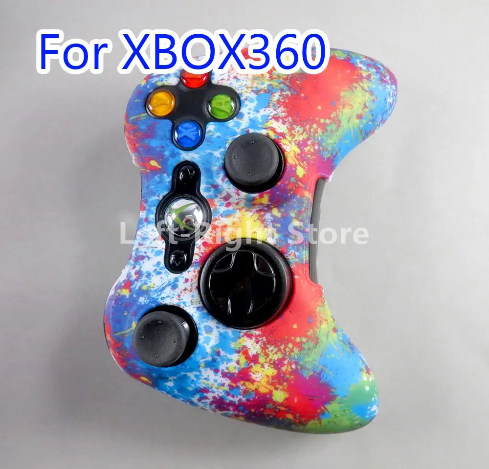 100PCS Water Transfer Printing Protective Skin for Microsoft Xbox 360 Wired / Wireless Controller Silicone Case Cover