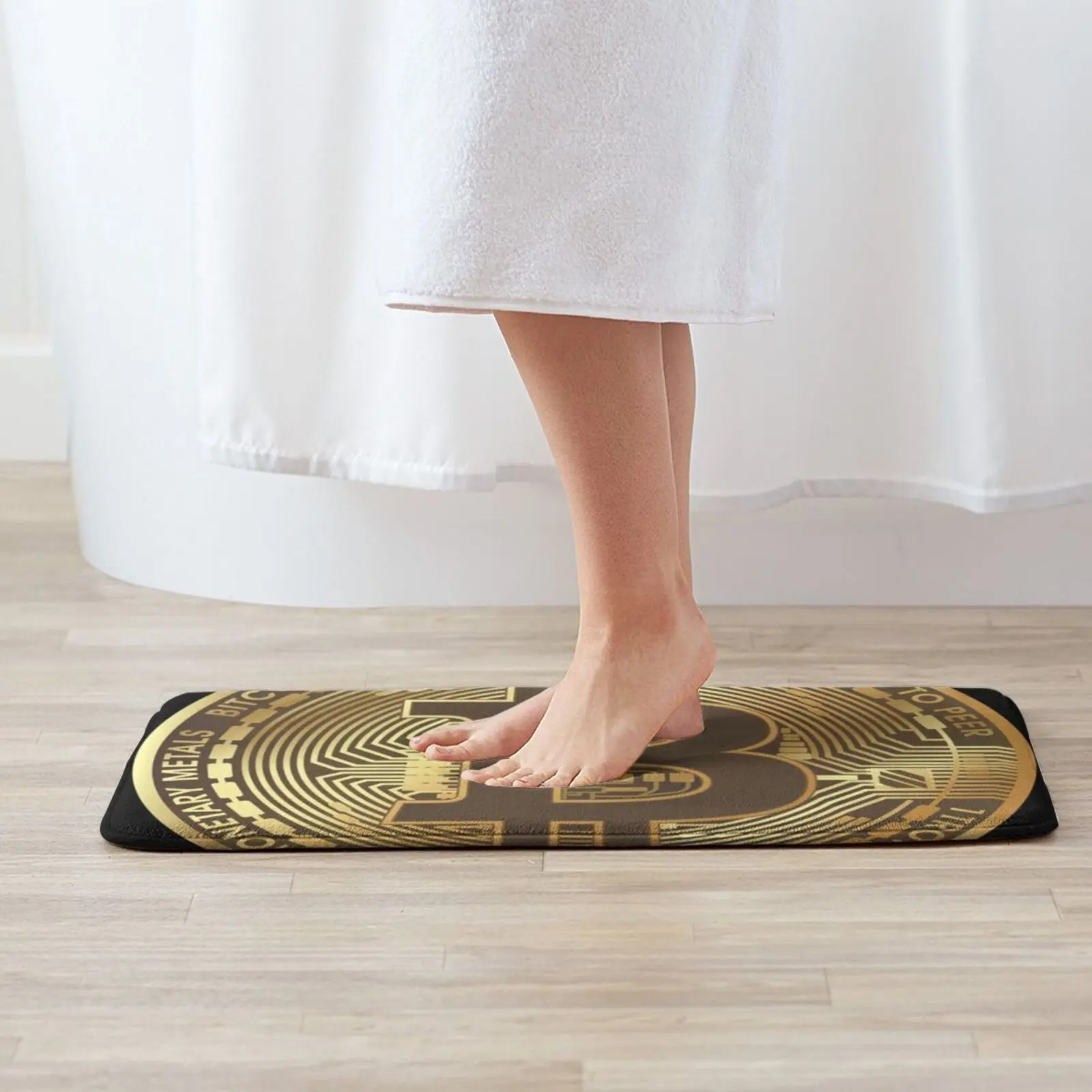 Bitcoin Coin Entrance Door Mat Bath Mat Rug Écriture Texte Prénom Eva Éva Green Queen Longoria Mendes Anti-Slip Bedroom Kitchen