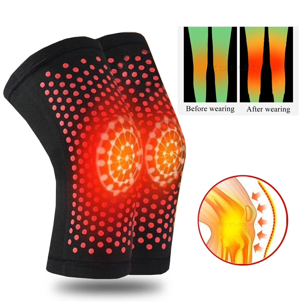 2PCS Selbst Heizung Unterstützung Knie Pad Knie Brace Warme für Arthritis Joint Pain Relief Verletzungen Recovery Gürtel Massage Knie bein Wärmer