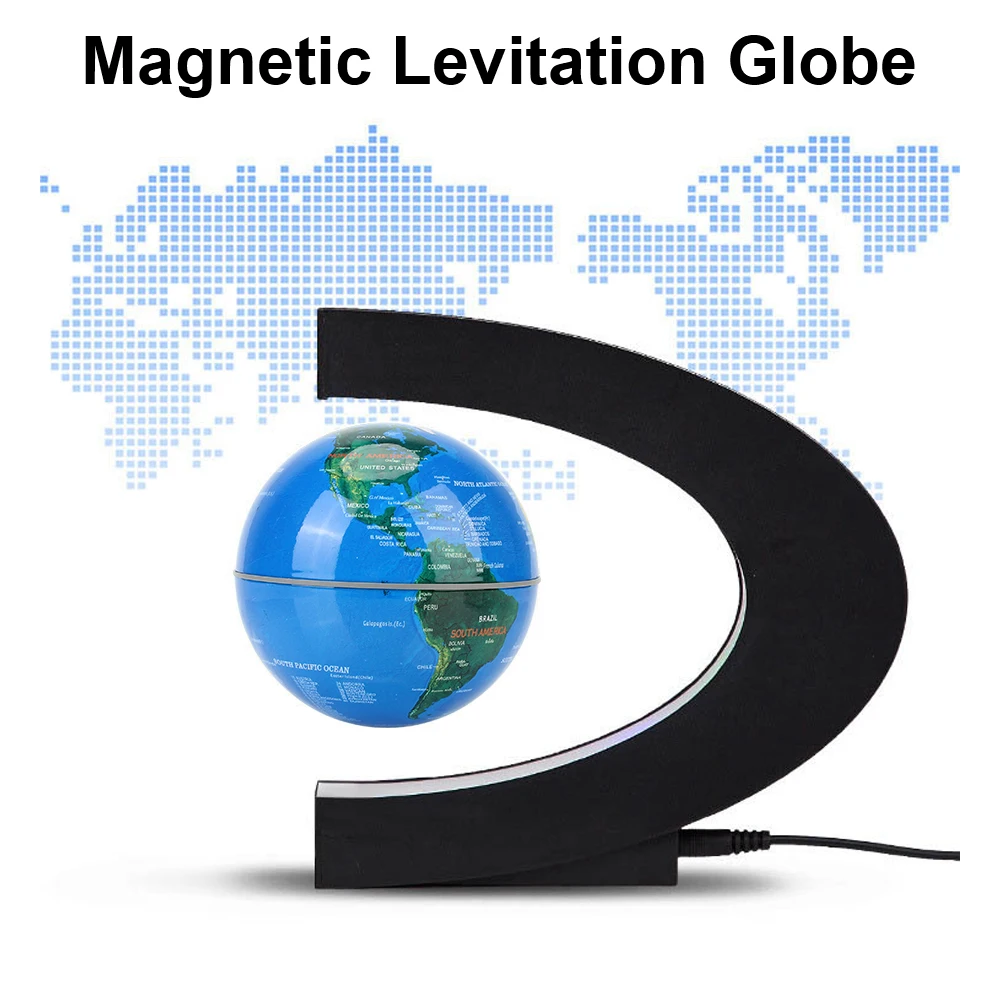 Birthday Gifts Electronic Antigravity Lamp Magnetic Levitation Globe LED World Map Toy For Kids Floating Novelty Ball Light