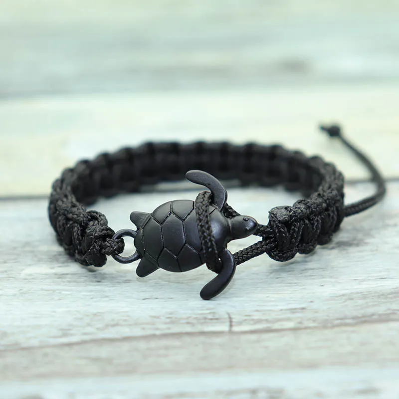 Handmade Paracord Survival Bracelet Men Marine Turtle Braclet Adjustable Rope Braslet Boyfriend Gift Armband Jewelry Pulseira