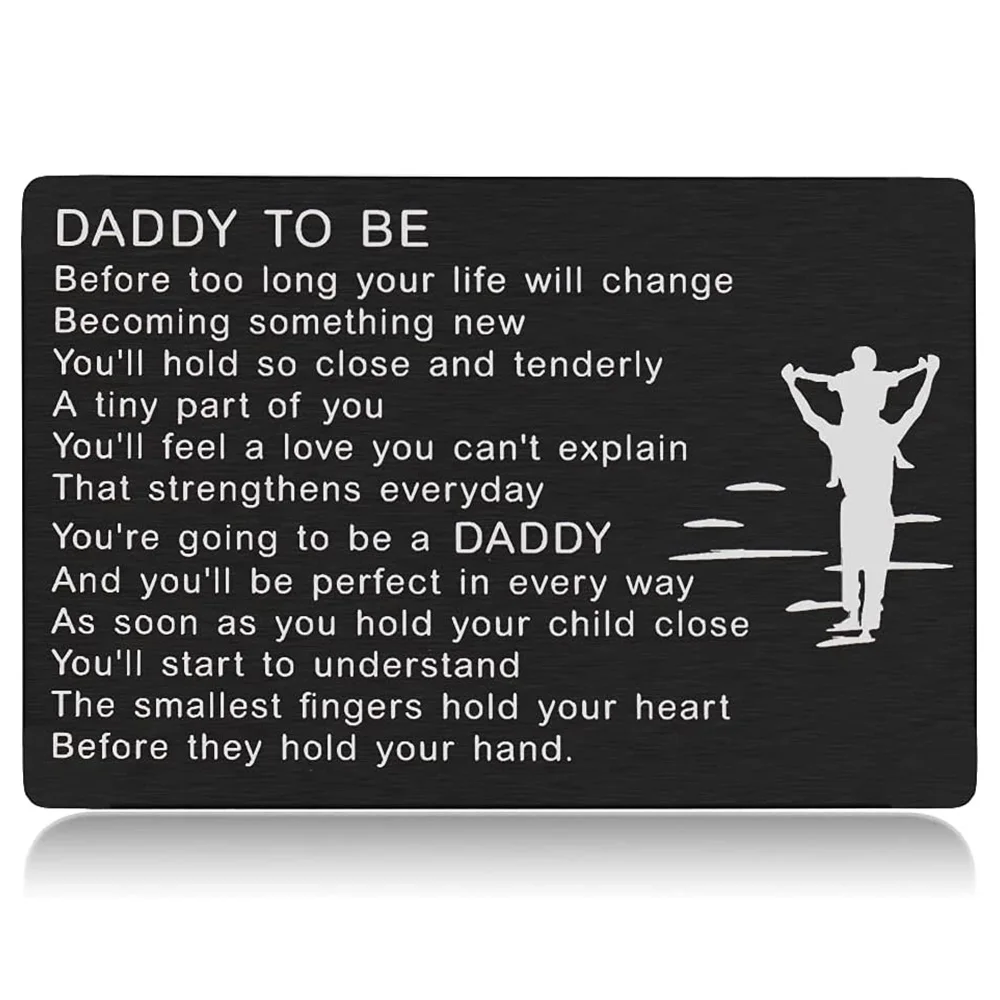 New Dad Gift Wallet Card Father from Expectant Mom Pregnancy Announcements First Fathers Day Gifts for Husband   DIY Wholesale