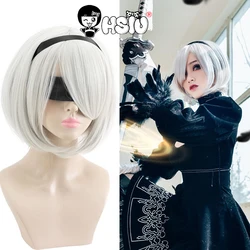 HSIU NEW High Quality YoRHa No.2 Type B 2BYoRH 2A 9S 2B Wig Cosplay Wig NieR:Automata Costume Play Wigs Costumes Hair
