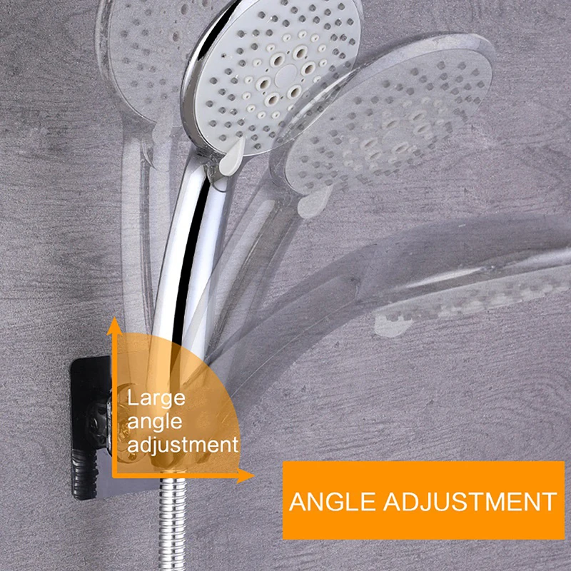 Shower Head Holder Adjustable Bathroom Wall Mount Bracket Self-adhesive Handheld Drill-free Showerhead Rack Punch-free Chrome
