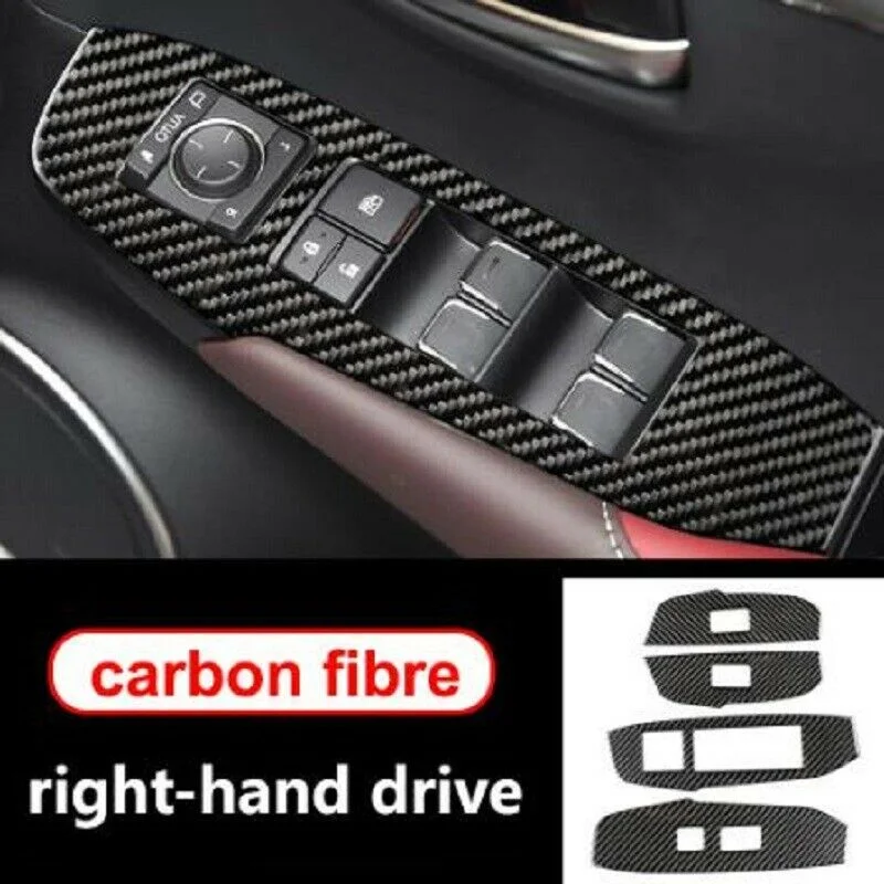 

Carbon Fiber Car Inner Window Control Lift Panel Switch Cover Trim LHD RHD Fit For Lexus NX 200T 300H 2014-2019