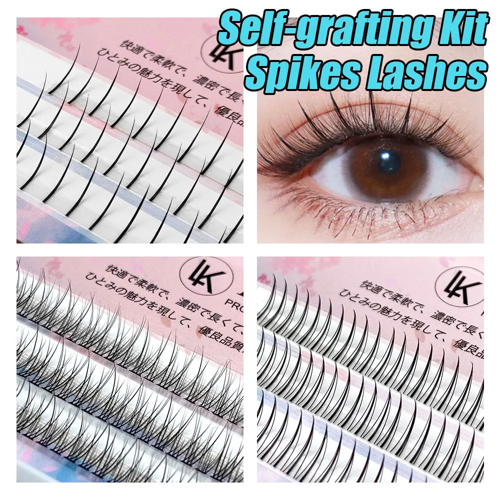 Wispy Lashes Extensions Fishtail Premade Fans A Shape Spikes Lashes Fluffy Eyelash Supplies for Beauty Makeup