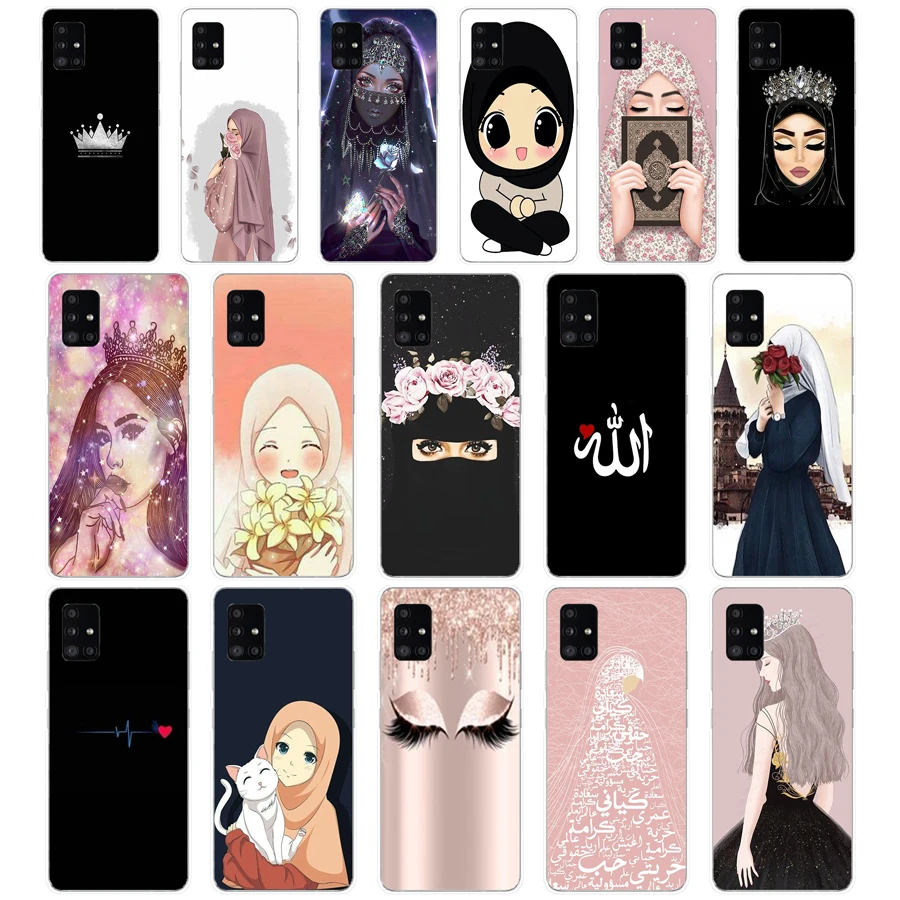 030 Arab Woman With Niqab Face eye style Soft Silicone Tpu Cover Case for Samsung Galaxy A20 A20E A20S A40 A31 A41 A51 A71 case