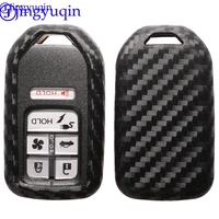 jingyuqin Carbon Silicone 2/3/4/5 Buttons Car Keyless Smart Key Fob Case Cover for Honda /Civic /Accord Pilot 2015 2016 2017