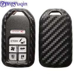 jingyuqin Carbon Silicone 2/3/4/5 Buttons Car Keyless Smart Key Fob Case Cover for Honda /Civic /Accord Pilot 2015 2016 2017