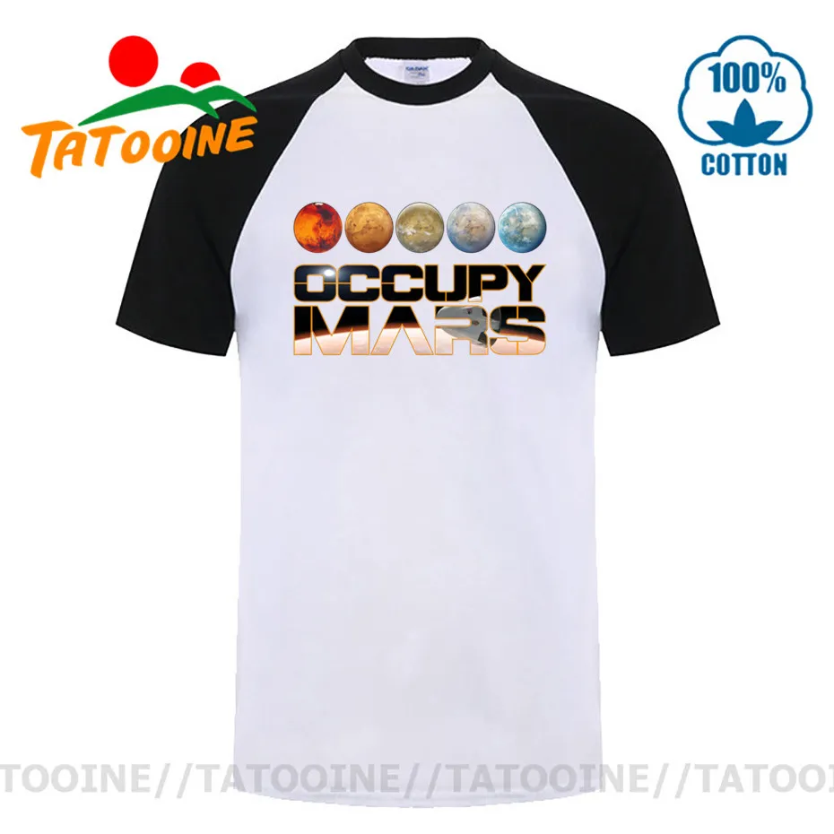 Tatooine Funny Space Program T shirt Geek Elon Musk Occupy Mars T-shirt Novelty Space Astronaut Rocket to Mars Tee Tops DropShip