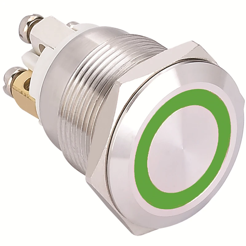 elewind 19 mm cabeca plana anel iluminado botao momentaneo de aco inoxidavel 1no pm191f10e r 12 v s 01