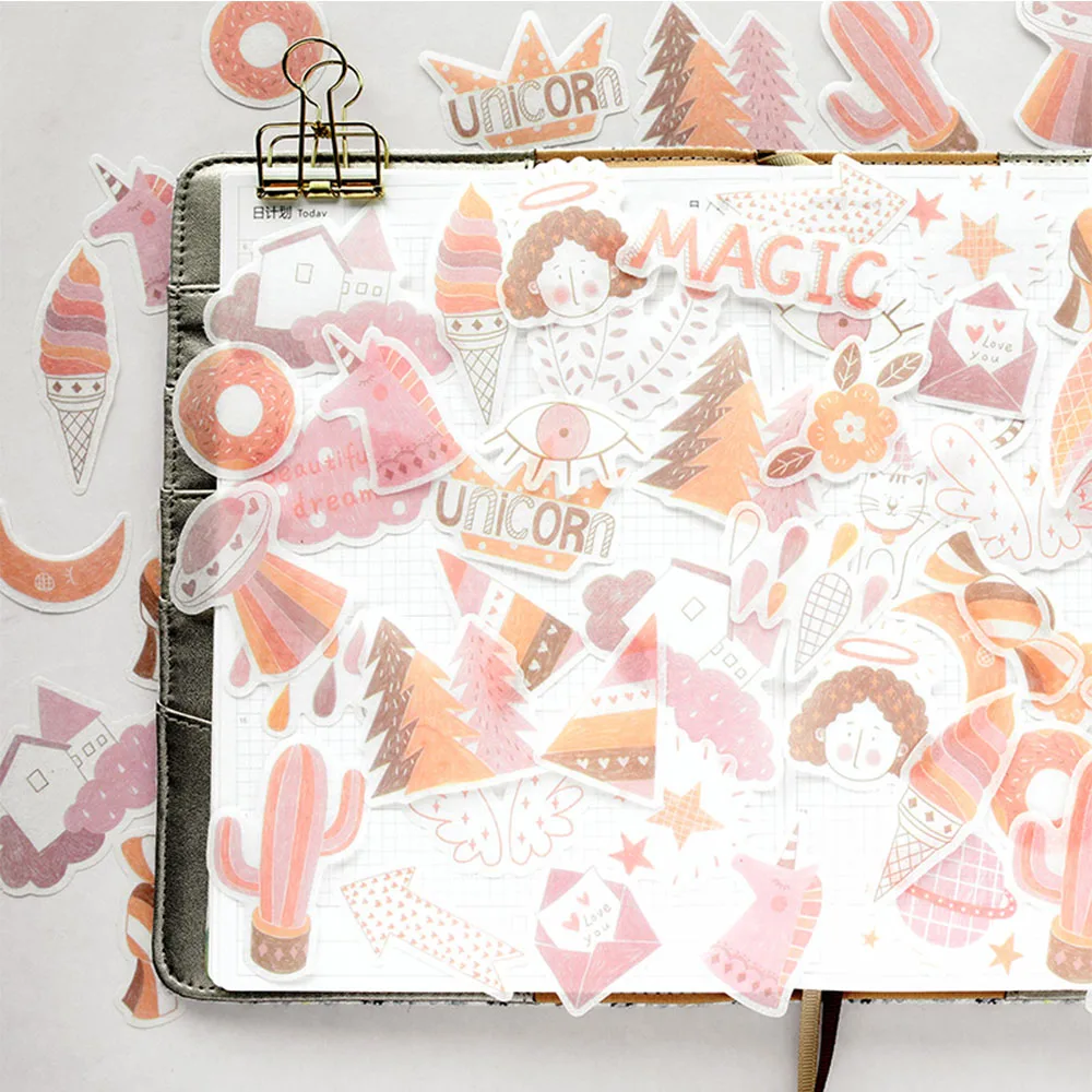 100 Sheets Cute Washi Stickers Unicorn Dream Kawaii Picnic Decoration Label For Journal Planner Scrapbooking Album Diary PA005