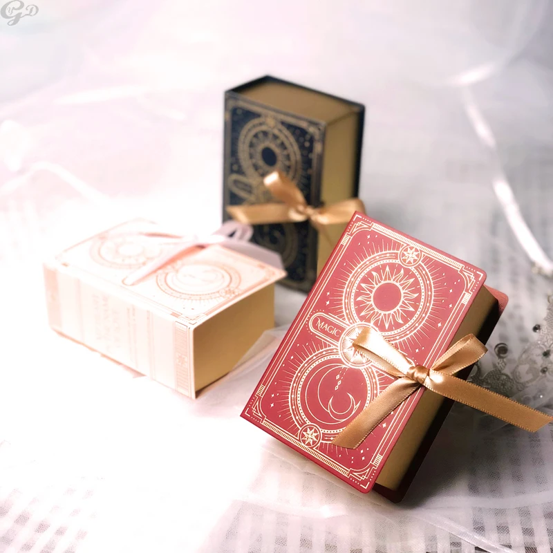 50Pcs Chocolate Large Candy Box Bridal Shower Ins Magic Book of Love Cigarette Wedding Favor Pink Gift Boxes for Guests