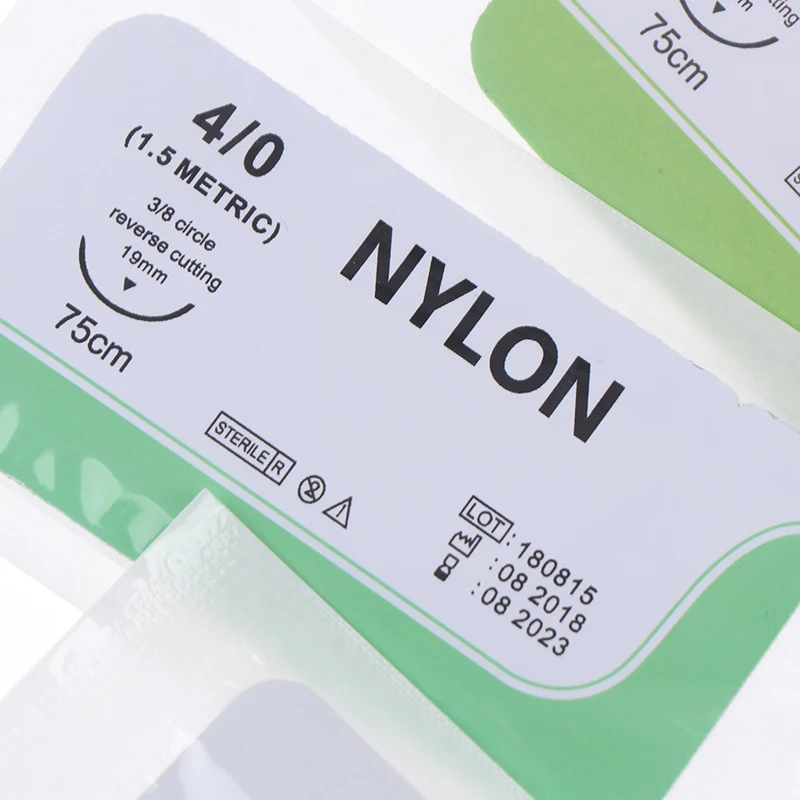 Kit de suture de fil médical, nylon, monofilament, non uniquement, chirurgical, pratique, chaud, 12 pièces