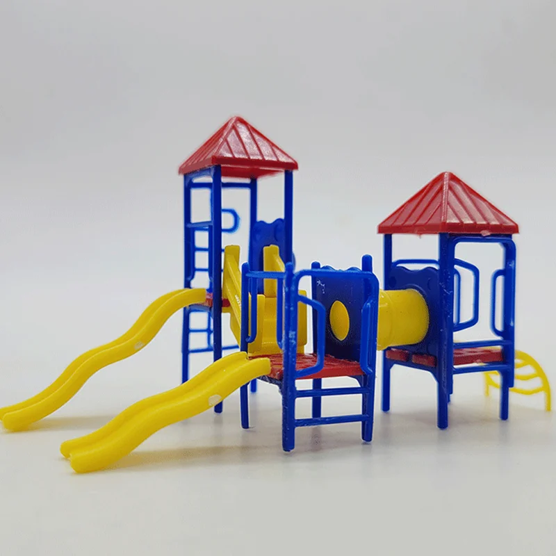 1:87 Ho Children's Slide Model for Kindergarten Park Playground Park with Slides Set Model Sand Architectural Building Layout