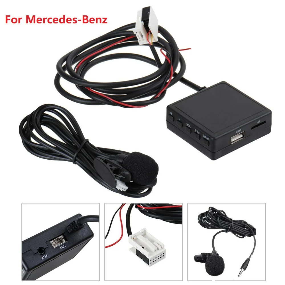 Car Radio Car Bluetooth 5.0 Audio AUX Cable Adapter MIC For Mercedes-Benz W169 W245 W203 W209 W164 R230 APS NTG CD20 30/50