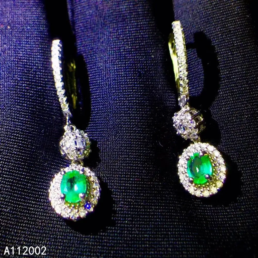 

KJJEAXCMY fine jewelry natural Emerald 925 sterling silver women gemstone earrings support test beautiful hot selling