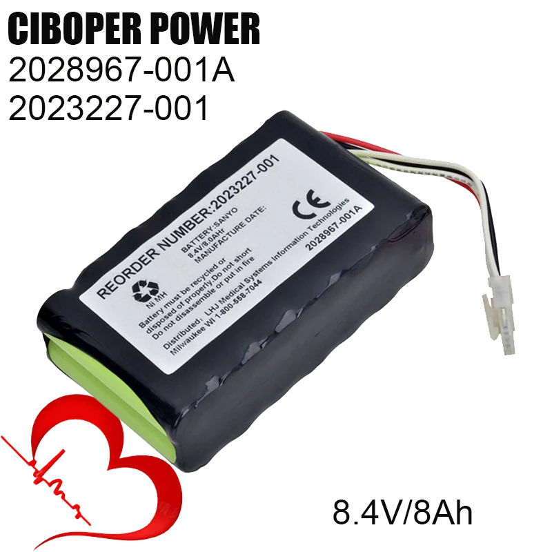 CP Medical Battery 2028967-001A 2023227-001 8.4V/8Ah For 2023852-029 N1082 AMED2250 DASH2500 DASH 1800 2500 Vital Signs Monitor