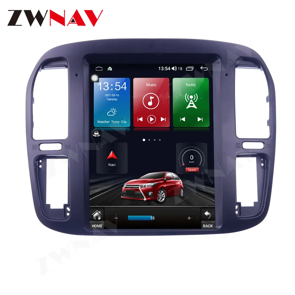 Android 11 For Toyota Land Cruiser LC100 1992-2002 LX470 2002-2007 Vertical Tesla Radio Car Player Stereo GPS Navigation DSP