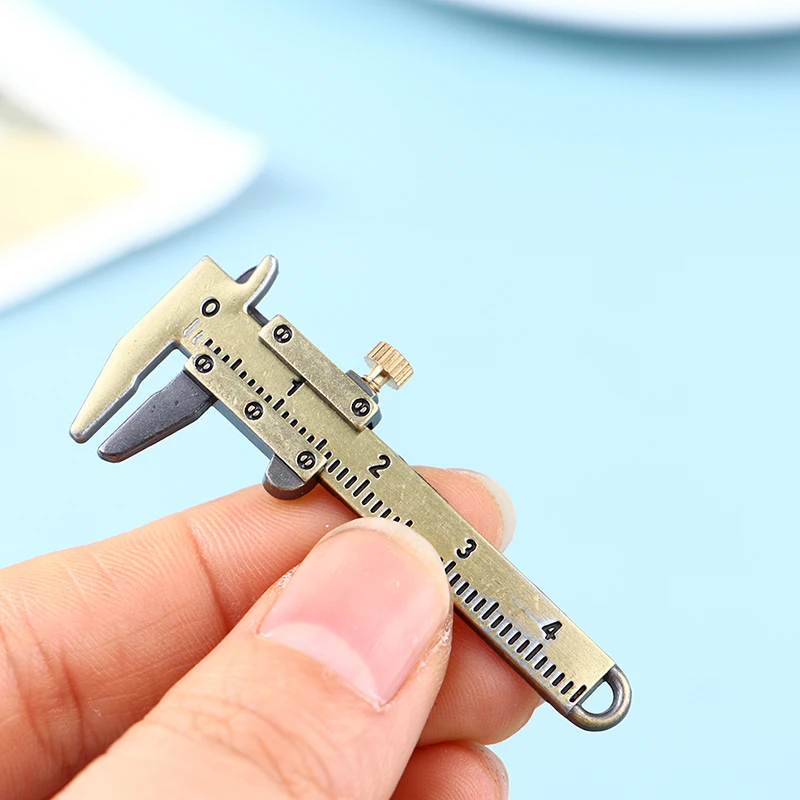 1/6 1/12 Miniature Vernier Caliper, Dollhouse Decoration Simulation Metal Vernier Caliper Model Dollhouse Mini DIY Decor Toys