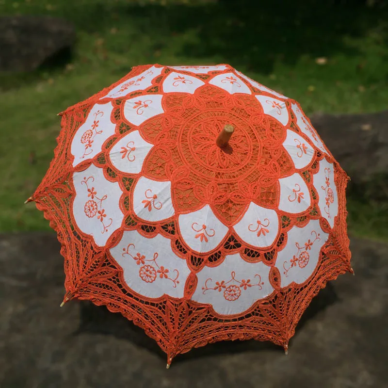 Handmade Ins gorący bubel zwykły w różnych kolorach suknia ślubna Parasol Prop dla panny młodej sprzyja panna młoda Parasol koronkowy Parasol