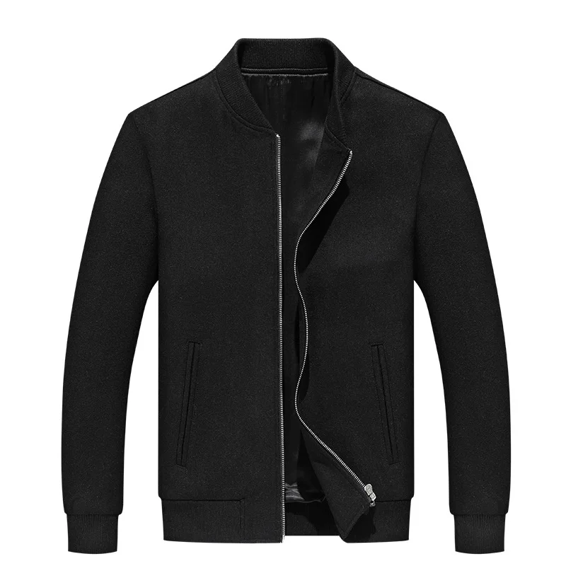 

Autumn Winter 2021 Men's Cotton And Thick Wool Jacket Business Casual Slim Fashion Baseball Collar Solid Color Short Coat Niq