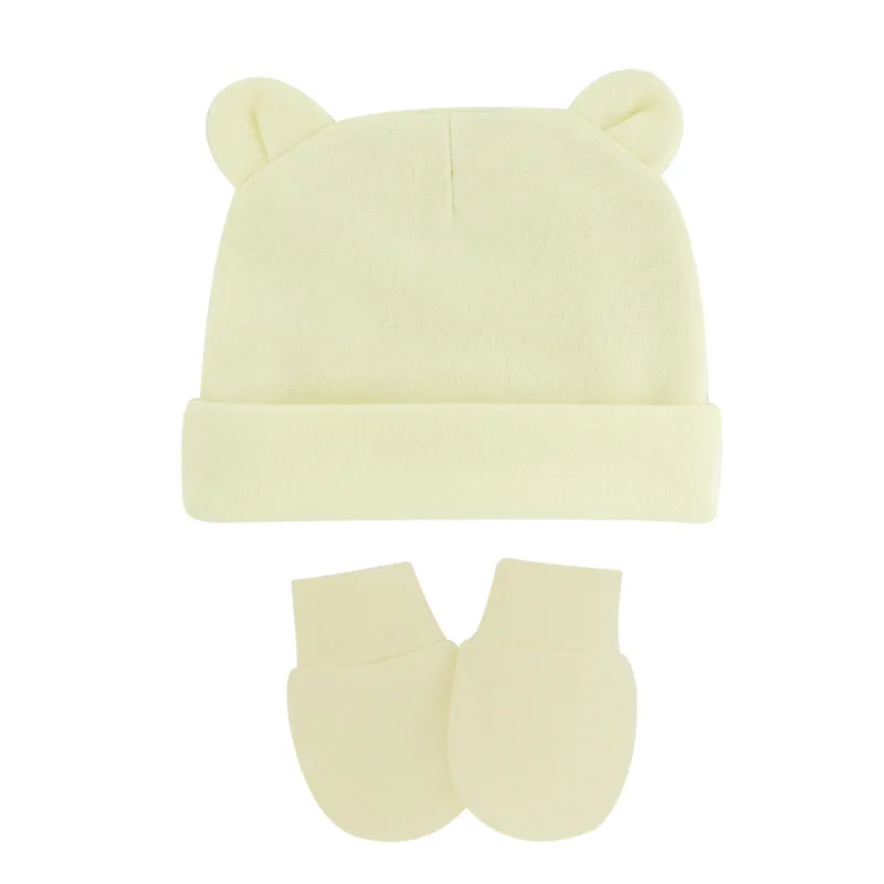 Custom Baby Suit Baby Bear Hat & Mittens Personalised Baby Boy Baby Cap Anti-Scratch Gloves Set Newborn Baby Hat & Gloves