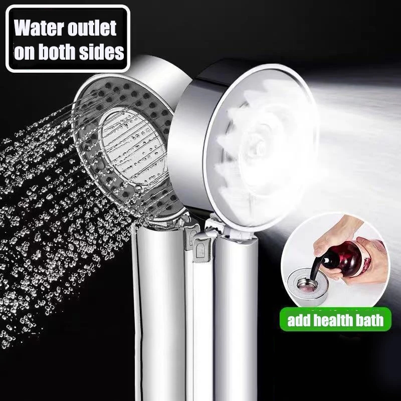 Double-sided Shower Head Water Saving Round ABS Nozzle SPA Bath Shower 2 modle High Pressure Rain and Mist  Handheld Hand Shower