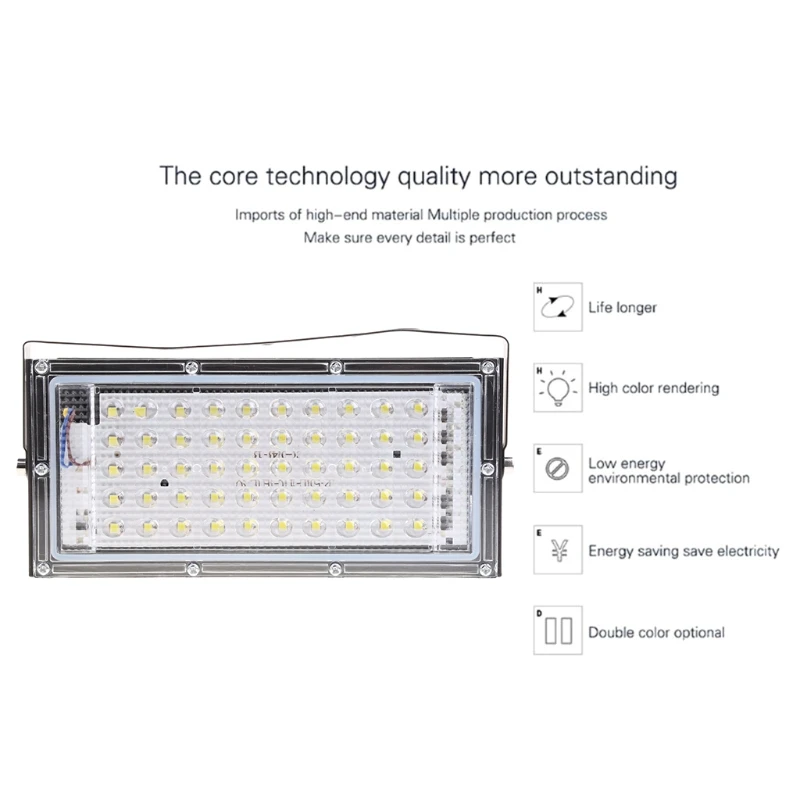 LED Floodlight Outdoor Spotlight 50W Wall Washer Lamp Reflector IP65 Waterproof Lighting Garden RGB Flood Light 110V