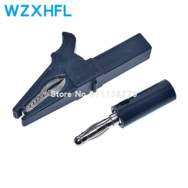 55MM Alligator clip + BANANA PLUG, test probe with 4mm Banana Plug Cable Clips