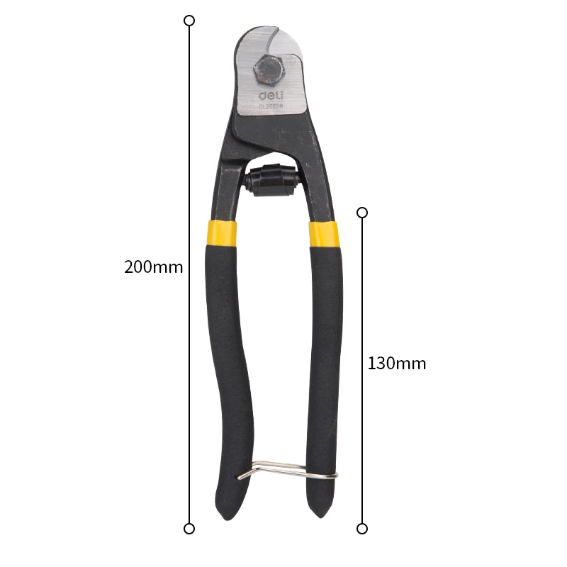 deli 8 Inch Rope Scissors Steel Wire Rope Pliers Stainless Steel Cable Cutter Tool For 1mm 2mm 3mm 4mm Diameter Stranded wire