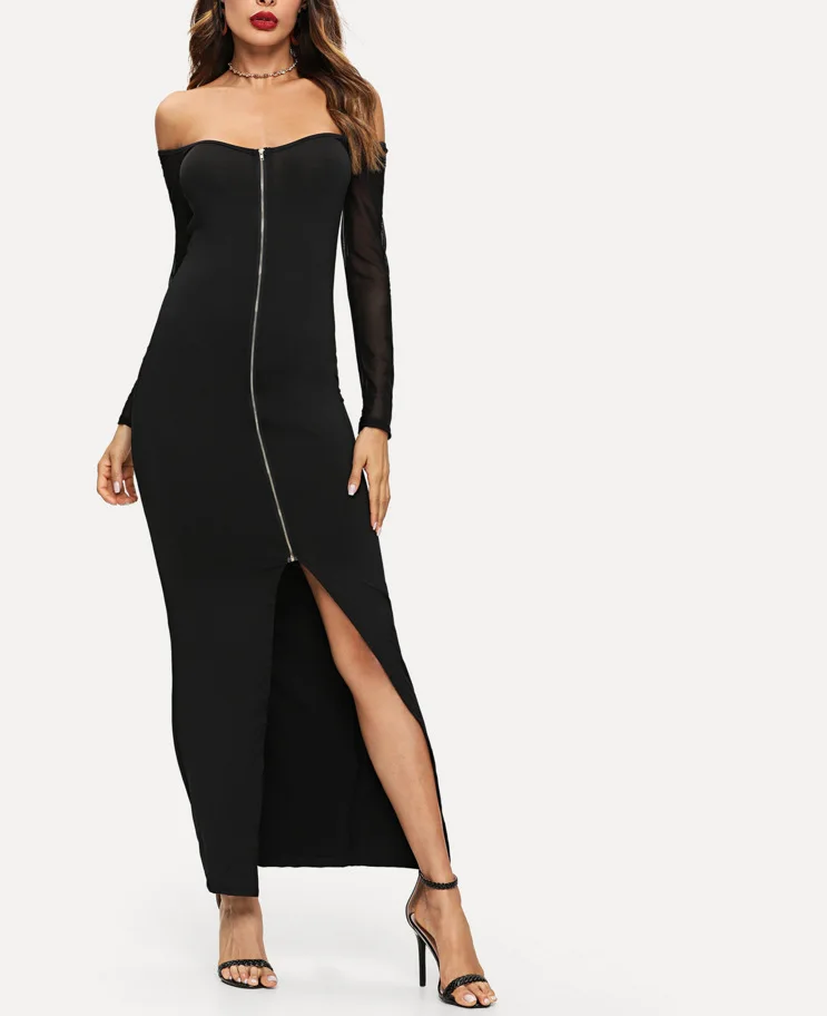 

Sexy Backless Split Long-sleeved And Floor Dress, Autumn And Winter Women's Dresses Off Shoulder Plus Size 9XL 8XL 7XL 6XL XXXXX