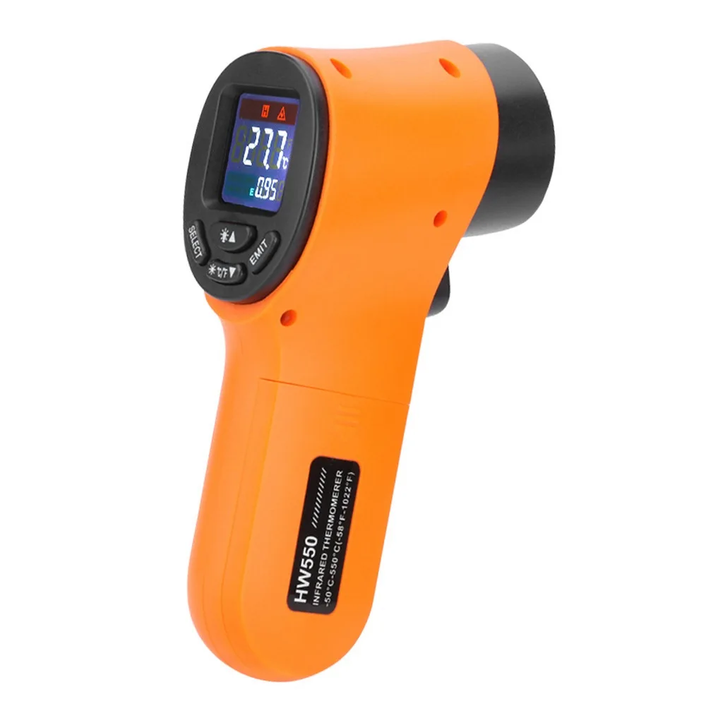 Non-Contact Laser -50~550℃ Infrared Industrial Thermometer Infrare Pyrometer IR Laser Temp Meter Industrial Pyrometer Point Gun