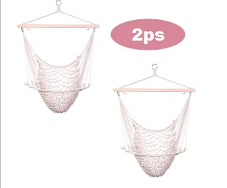 2pcs Cotton Hanging Rope Air/Sky Chair Swing beige US Warehouse