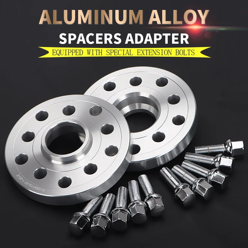 2Pieces 12/15/20mm Forged wheel spacer adapter gasket  PCD 5x100/5x112 CB:ID=OD 57.1mm for AUDI VW, Volkswagen models